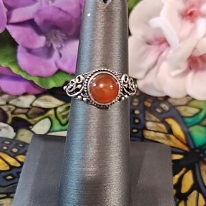 3/$15 SALE! Carnelian Agate Gemstone Ring - Size 5 3/4